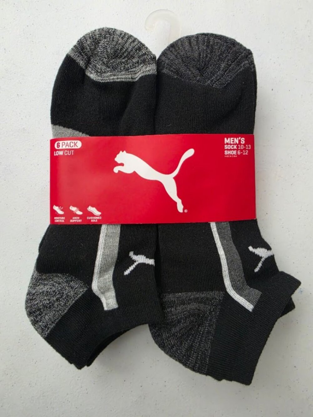 Puma men's low cut socks 6 pack.